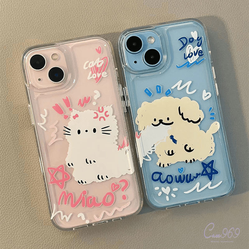 คู่รัก ภาพวาดลูกหมา แมวเหมียวSamsung A14 A05S A05 A15 A13 A02S A30 A52 A03 A20 A11 A12 A10s A50 A32 A35 A03 A20 A51 เคส