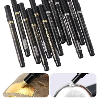 1/2 ชิ้น Chrome Mirror Marker ปากกา DIY สะท้อนแสง 2 มม.ปากกาสี Gold Silver Marker จัดแต่งทรงผมรถไม้พลาสติกหิน Art Craftwork
