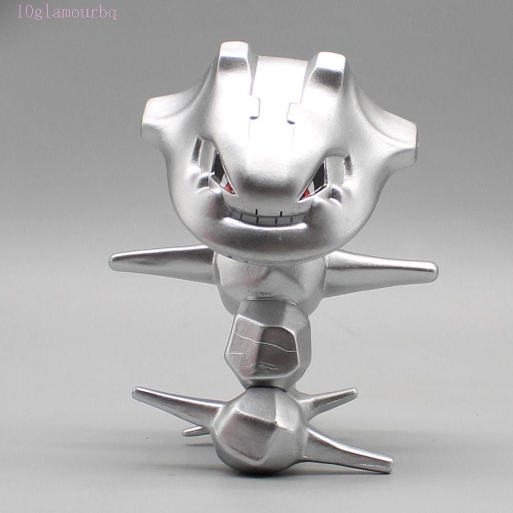 Glamourbq Steelix Action Figure,ของเล่นElectroplating Figureงูเหล็ก,Desktop Decor Pvcรูปปั้นอะนิเมะเครื่องประดับคอลเลกชัน