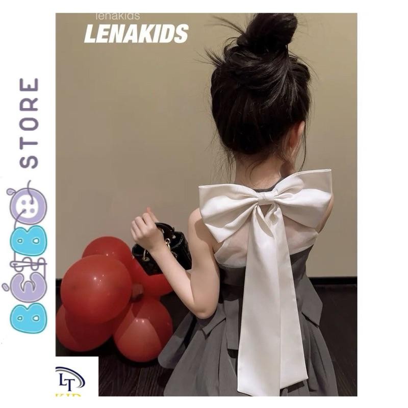 ชุดเสื้อกั๊กกระโปรงเด็กทารกหญิงติดโบว์ใหญ่น่ารักหรูหรา