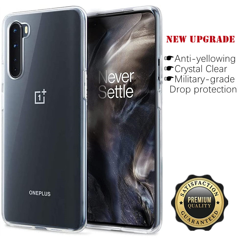 สําหรับ OnePlus 8 Nord 5G AC2001 AC2003 Slim Fit คริสตัลใสยืดหยุ่นด้านในซิลิโคนอัพเกรด Anti-สีเหลืองกันกระแทกกรณี