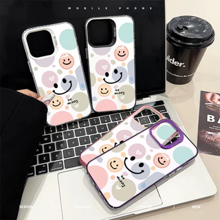 เคสแข็งคุณภาพ รูปแบบรอยยิ้มน่ารัก สำหรับ IPhone 13 12 7Plus 14 15 11 16 Pro Max 8Plus XR XS Max SE เคสไอโฟน11 เคสไอโฟน13