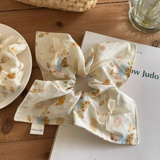 เกาหลีน่ารักหมี Bowknot หางม้า Scrunchies ผมผูกยางรัดผมเชือกอุปกรณ์เสริม