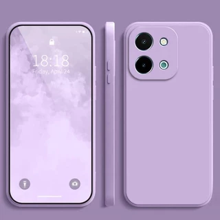 เคส Vivo Y28 4G สีทึบ Vivo Y28 เคสซิลิโคนป้องกันการตกสีธรรมดาเรียบง่าย YT
