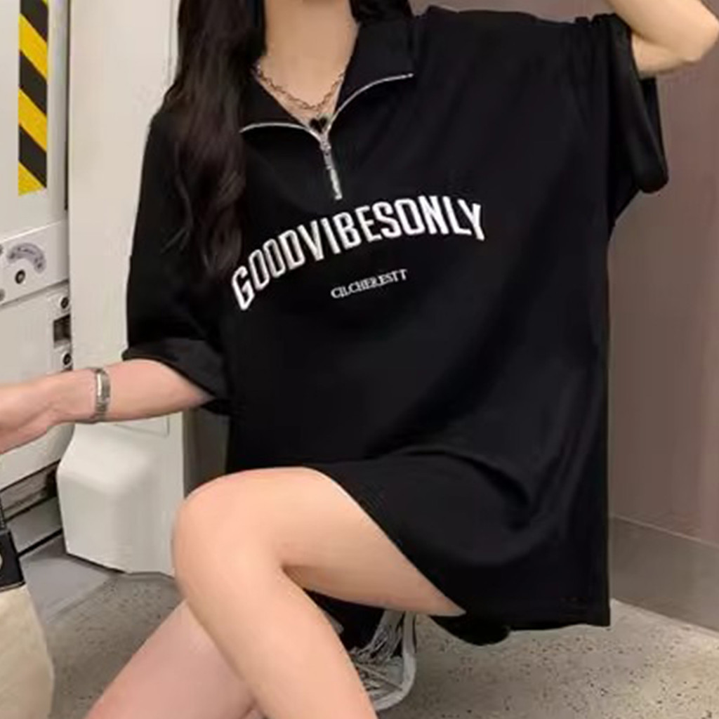 เสื้อยืดผู้หญิงแบบยาว แขนสั้น สบายๆ