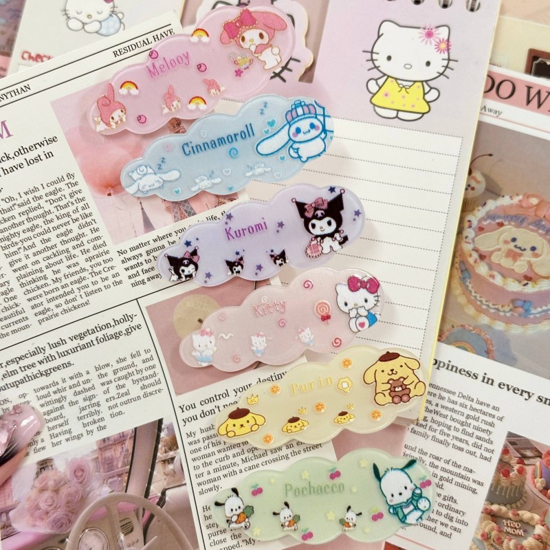 SANRIO น่ารัก ซานริโอ ชุด กิ๊บการ์ตูนเมฆเด็กคลิปสาวหวานเรียบคลิป