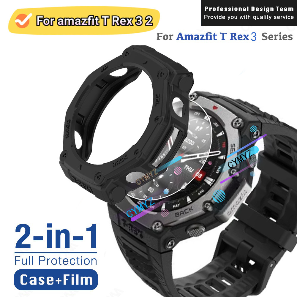 Amazfit T REX 3 เคสซิลิโคนเคส Amazfit T REX 2 ตัวป้องกันหน้าจอป้องกัน Amazfit T REX 3 ตัวป้องกันหน้าจอ