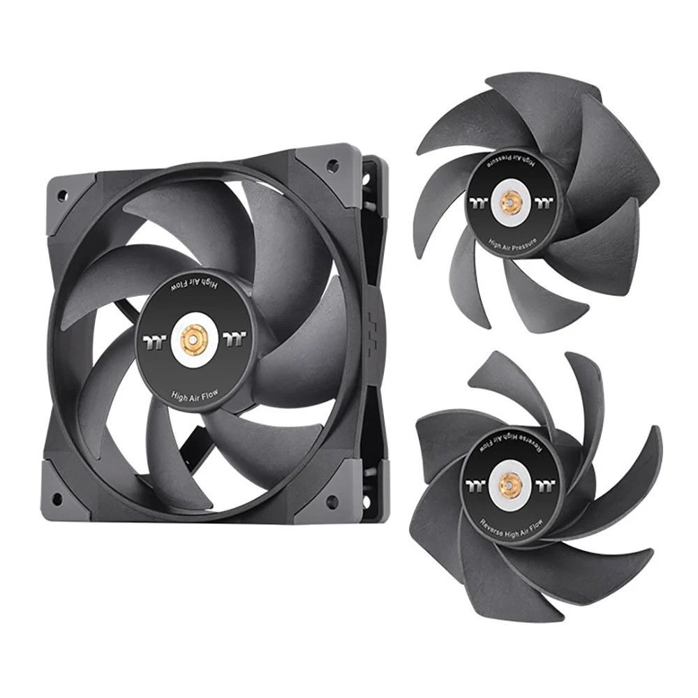 FAN (พัดลมเคส) THERMALTAKE SWAFAN GT12 GT14 PC COOLING (SINGLE FAN PACK) (BLACK) 120mm 140mm