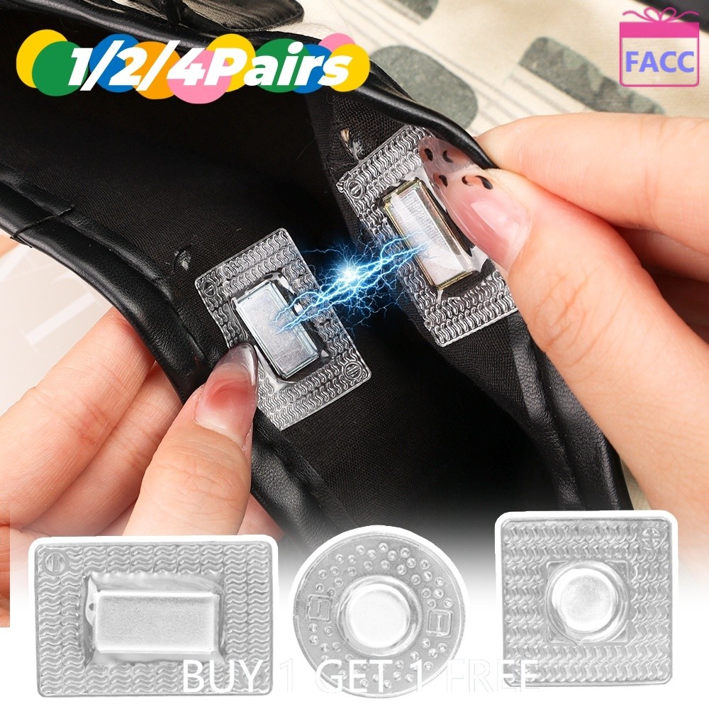 แนะนำ ผ้าม่าน 1/2/4คู่แบบพกพาทําเองคลิปปุ่มโลหะสําหรับผ้าม่านเสื้อผ้า-ที่มองไม่เห็นสี่เหลี่ยมโลหะหัวเข็มขัดแม่เหล็ก-ปฏิบัติอุปกรณ์เย็บผ้า ราคาพิเศษ มีเก็บเงินปลายทาง