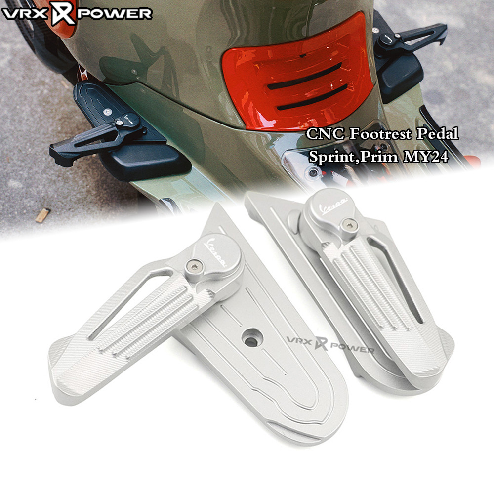 เท้า Extension Pedal สําหรับ Vespa Sprint Primavera MY24 รถจักรยานยนต์ CNC ด้านหลัง Footpegs Pad เหยียบพับได้
