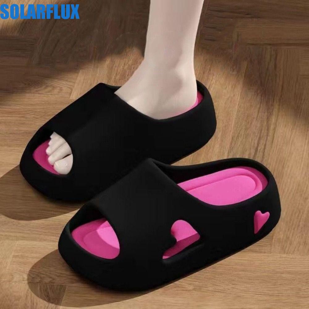 Solarflux รองเท้าแตะแพลตฟอร์มหนา, แฟชั่น Soft Sole Non-slip Flip Flops, สบายเรียบง่ายรองเท้าแตะสไลด์ Heart House รองเท้า Home