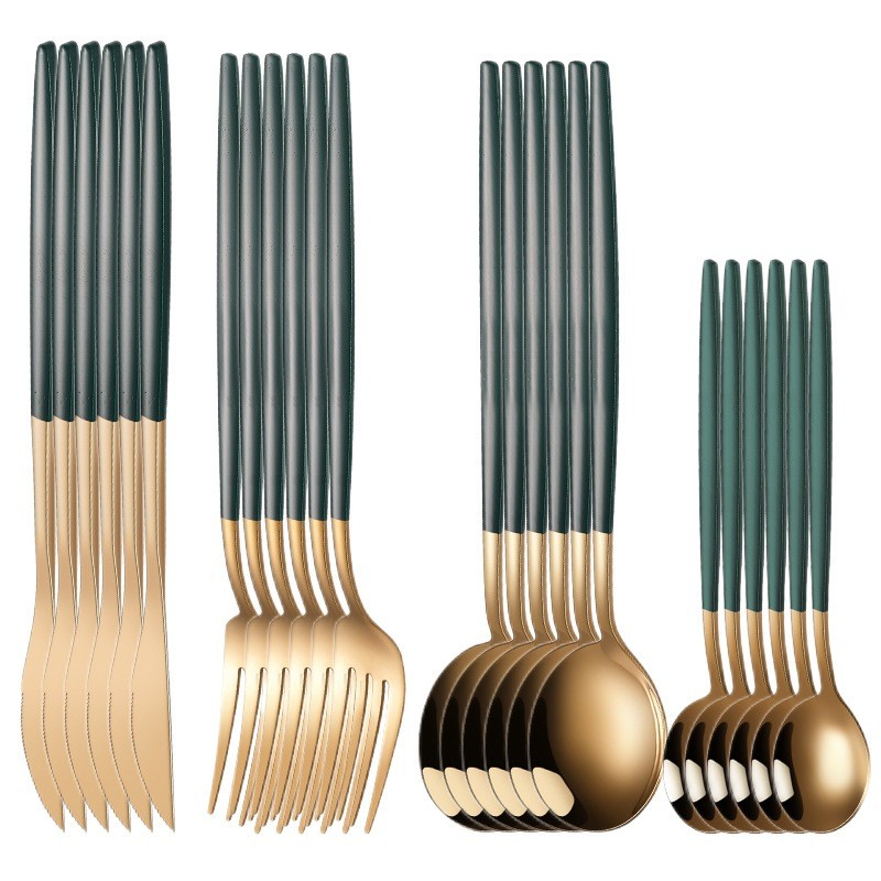 ชุดช้อนส้อมสแตนเลสโปรตุเกส 4 ชิ้น ชุดเต็ม ชุดครัวเรือนหนา สเต็ก ตะวันตก มีด ส้อม และ ช้อน - รูปที่ 5