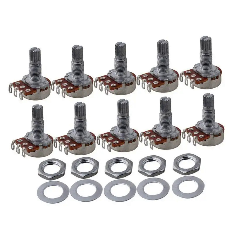10PCS Short Shaft 15mm Linear Pot Guitar Tone Potentiometer A10k A100K A250K A500k B25K B100K B250K 