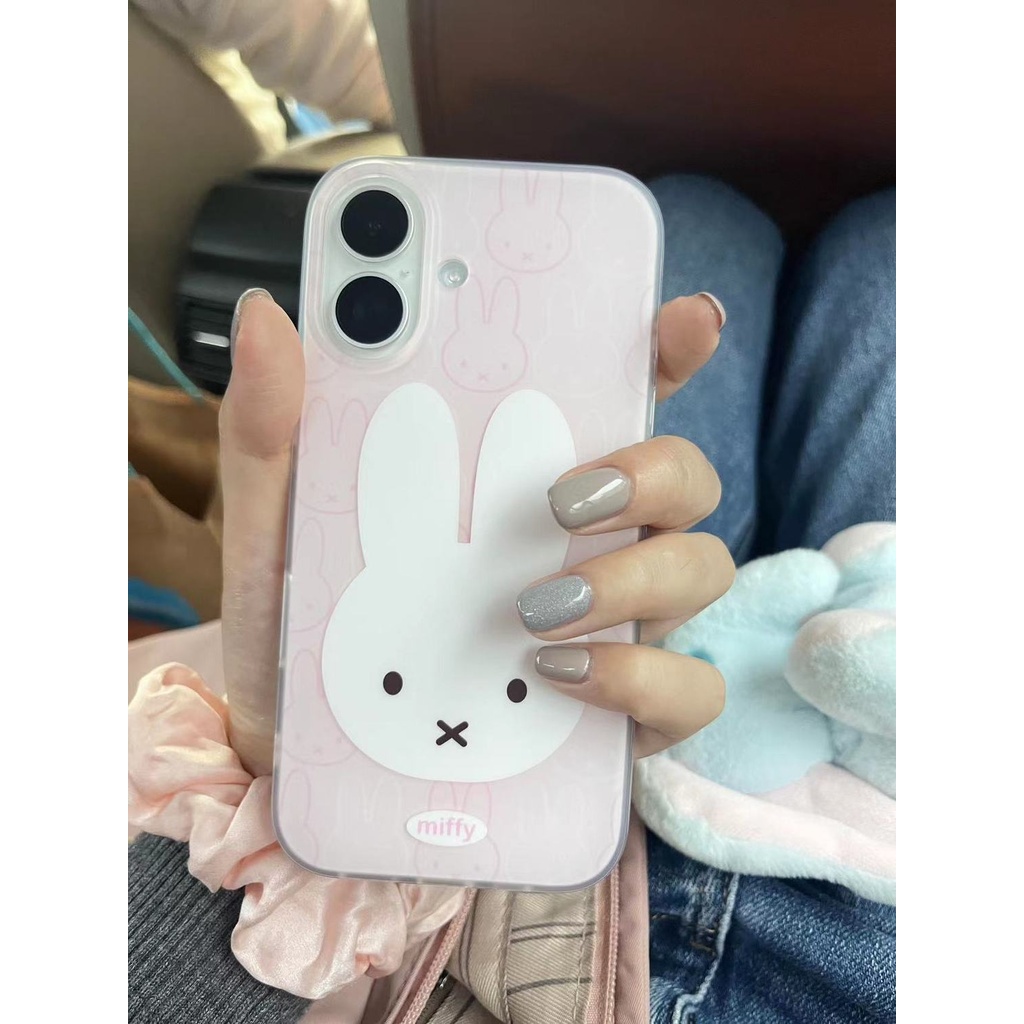 Imd Double Layer น่ารัก Miffy กระต่าย iPhone16promax Apple 15 เคสโทรศัพท์ 14pro สไตล์ใหม่ 13/12 รวมทุกอย่าง 11 กันกระแทก xr SKSR