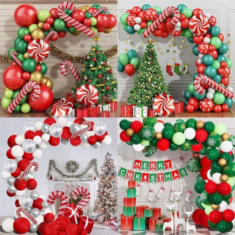 ชุดลูกโป่งคริสต์มาสใหม่ Santa Elk Gingerbread Man บอลลูน Garland ขายร้อน