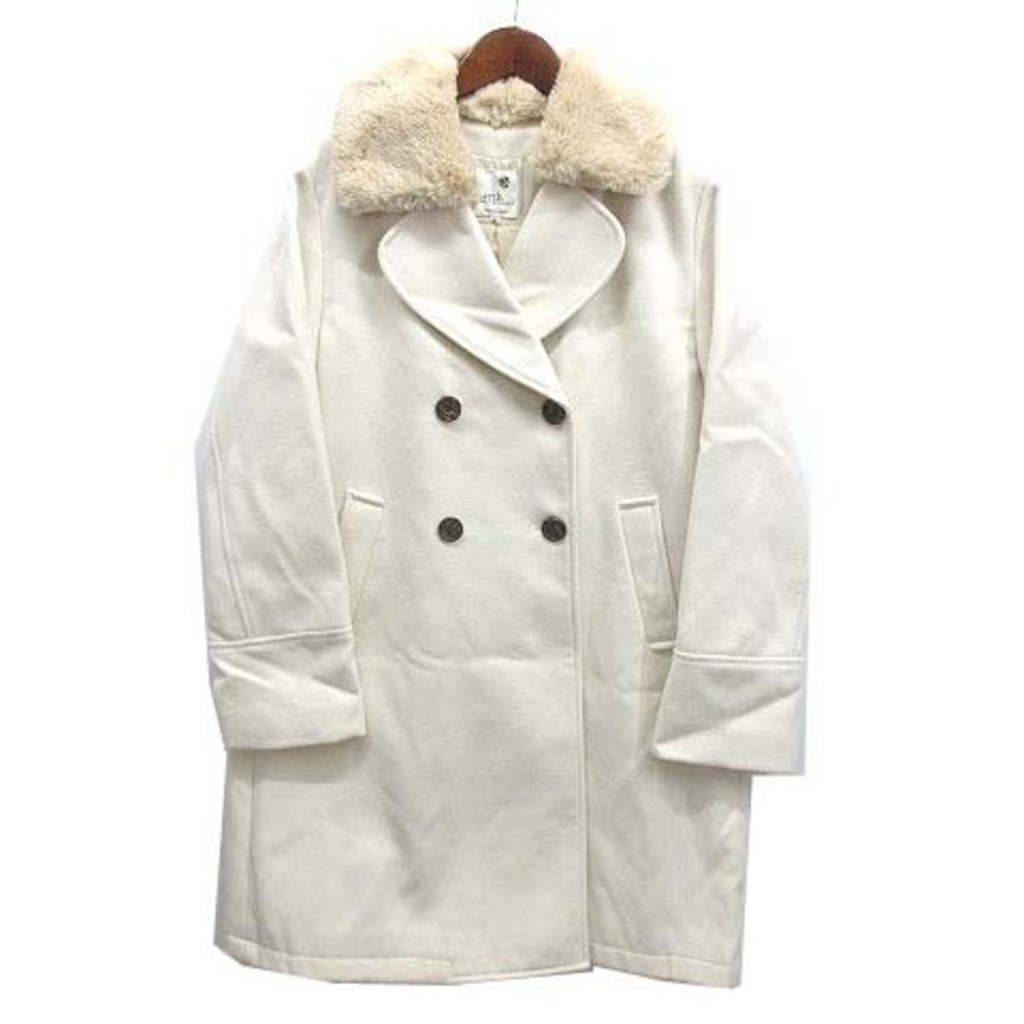 Earth Music & Ecology 3 Way Double Long Coat Off White M Direct from Japan Secondhand