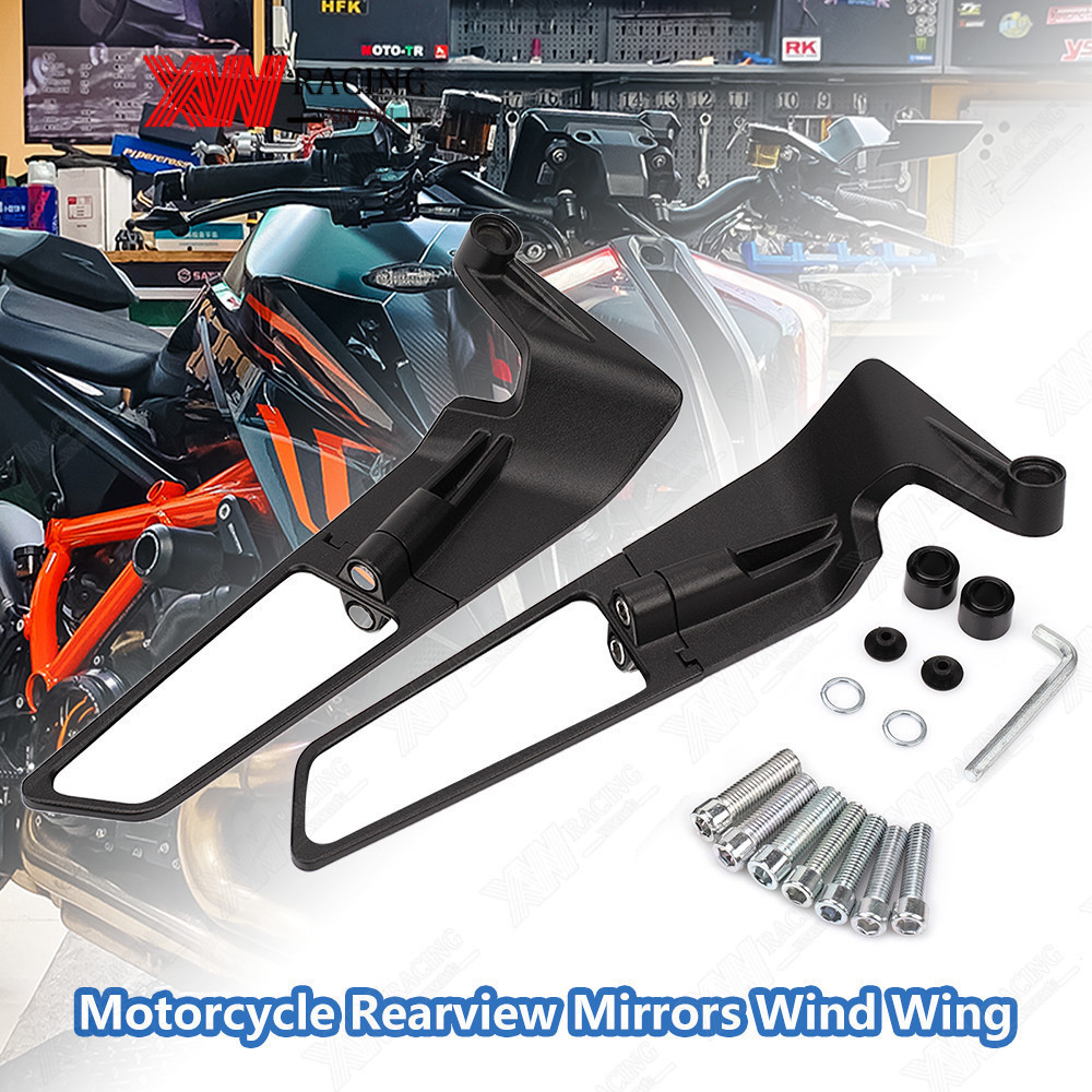 XW RACING กระจกมองหลังรถจักรยานยนต์ กระจกวิง กระจกวิงเลท ปรับได้ หมุนได้ สำหรับ Honda X-ADV750 2021 2022 XADV150 350 160 XMAX NMAX TMAX วัตถุประสงค์ทั่วไป