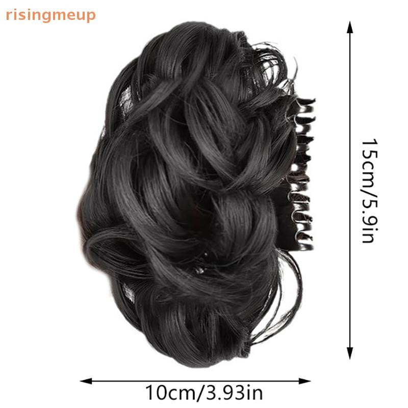 [risingmeup] ผู้หญิงสังเคราะห์ผม Bun Bud วิกผมกระเป๋า Claw คลิปเพื่อเพิ่มผม Pony Tail ชิ้นผมทุกวัน Party เครื่องมือจัดแต่งทรงผมเหมือนจริง