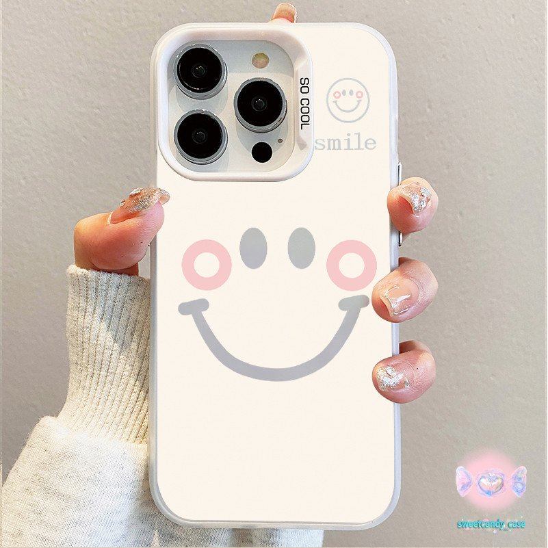 เคสแข็งคุณภาพ น่ารักรอยยิ้ม for IPhone 13 12 7Plus 14 15 11 Pro Max 8Plus XR XS Max SE เคสไอโฟน11 เคสไอโฟน13 กรณีง่ายๆ
