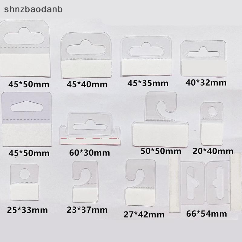 [SHNZFF] 100 ชิ้น PVC Slot Hole กาวแขวนแท็กตะขอ Merchanting กล่องแขวนกระเป๋าจอแสดงผล YBUI