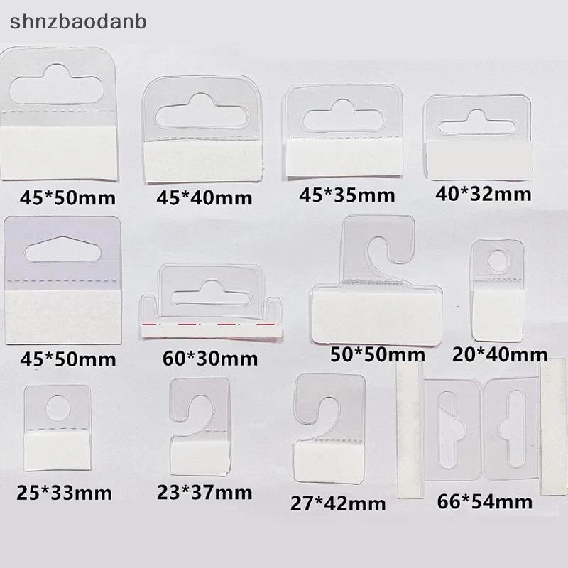 100ชิ้นพีวีซีสล็อตหลุมกาวแขวนแท็กตะขอสินค้ากล่องกระเป๋าแขวนแสดง ใช่