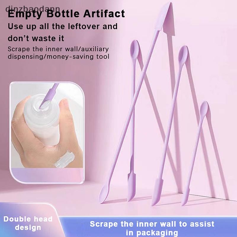 [ดีเจ] 2 ใน 1ซิลิโคนตักมีดโกนชุดเครื่องสําอางของเหลวมูลนิธิใบหน้าครีมช้อนขูดใบหน้ามินิสองหัวเครื่องมือดูแลผิว ฯลฯ