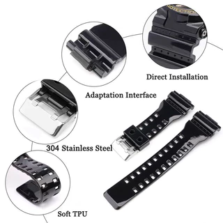 สายนาฬิกาซิลิโคนสําหรับสร้อยข้อมือ Casio นาฬิกาดิจิตอล GA110 100 120 200 150 300 G8900 GLS8900 GR8900 GLS100 GW8900 GD100 110 120 สายนาฬิกาผู้ชายผู้หญิงนักเรียนเข็มขัดข้อมือ