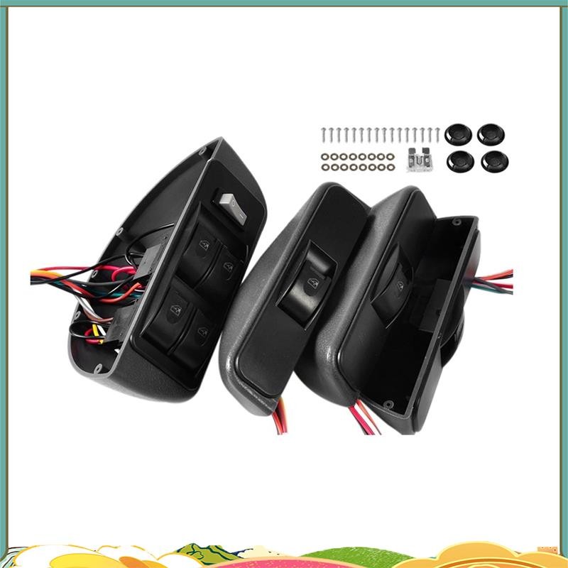 Super 12V รถ Universal Crescent Power Window Switch Kit 4 ประตูสวิทช์กระจกไฟฟ้ารถสวิทช์ยกกระจกไฟฟ้าชุด
