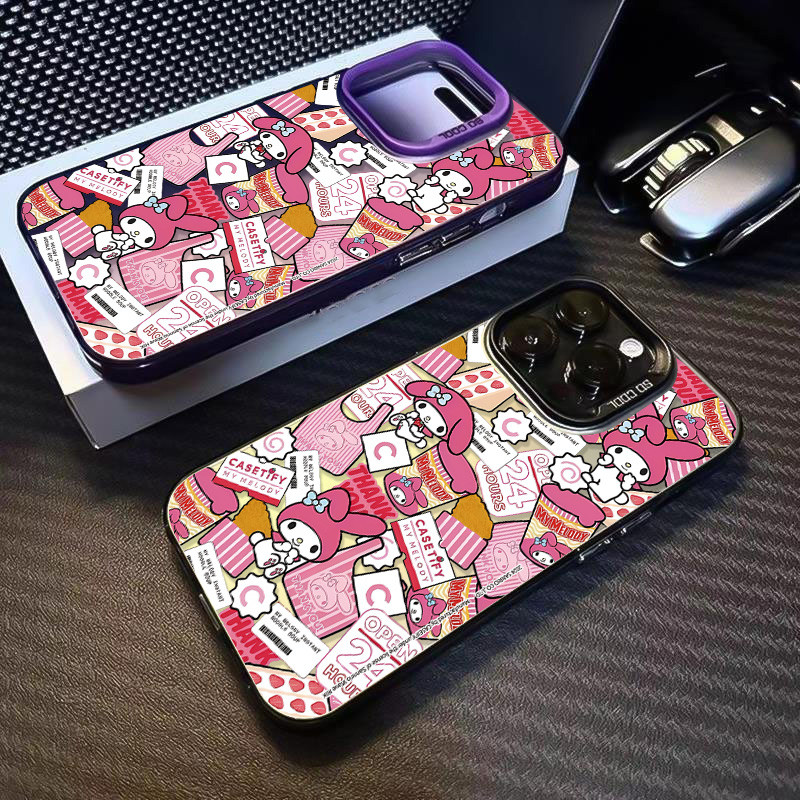 เมโลดี้น่ารักรูปแบบอาหารว่างแบบเต็มหน้าจอ เคส IPhone 13 11 Pro Max 15 12 14 Pro Max XR X XS Max 7 8 15 14 Plus SE 2020