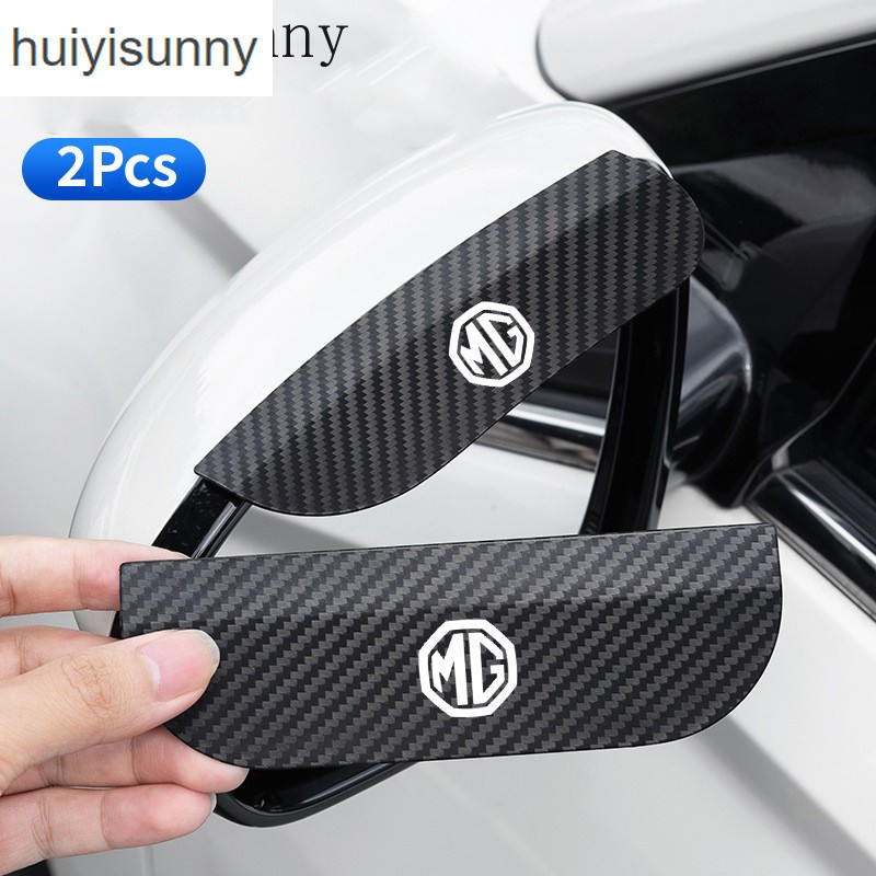 Hys 2 ชิ้น MG รถกระจกมองหลัง Rain Guard คาร์บอนไฟเบอร์กระจกมองหลังสติกเกอร์อะไหล่รถยนต์สําหรับ MG HS ZS EP MG5 MG3 MG4 EV 4 5 6 GM Mulan 2023 VS HEV