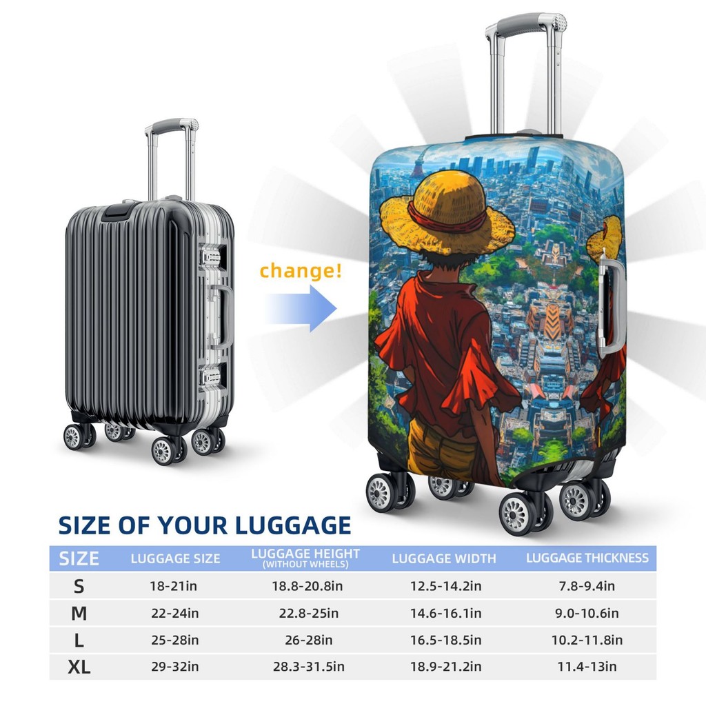 ผ้าคลุมกระเป๋าเดินทาง ผ้าสแปนเด็กซ์ แบบยืดหยุ่น ยืดหยุ่น One Piece Luggage Cover 18 20 22 24 26 28 30 32 นิ้ว LSA160