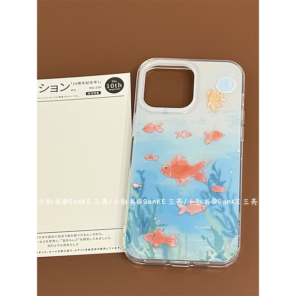Imd Red Goldfish เหมาะสําหรับเคสโทรศัพท์ iPhone16promax iPhone15pro/14 รวมทุกอย่าง 13/12/11 เคสกันกระแทก MC91