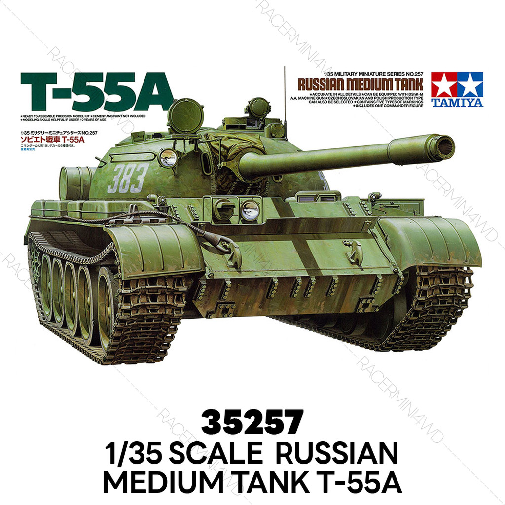 TAMIYA 1/35 Model Kit Russian Medium Tank T-55A 35257