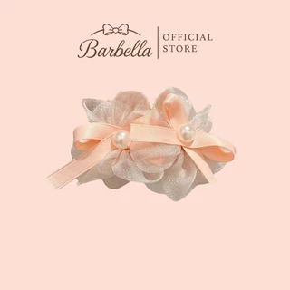 Barbella กิ๊บผมดอกไม้โบว์ผ้าชีฟองแต่งไข่มุก ดีไซน์หวานละมุน รุ่น Marcelline (BB037)