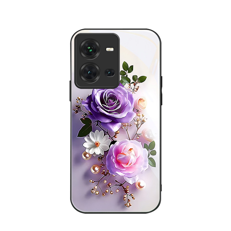 สําหรับ Vivo V25 5G/Vivo V25e 4G/Vivo X80 Lite 5G , สองดอกไม้, บุคลิกภาพอินเทรนด์, เคสป้องกันโทรศัพท