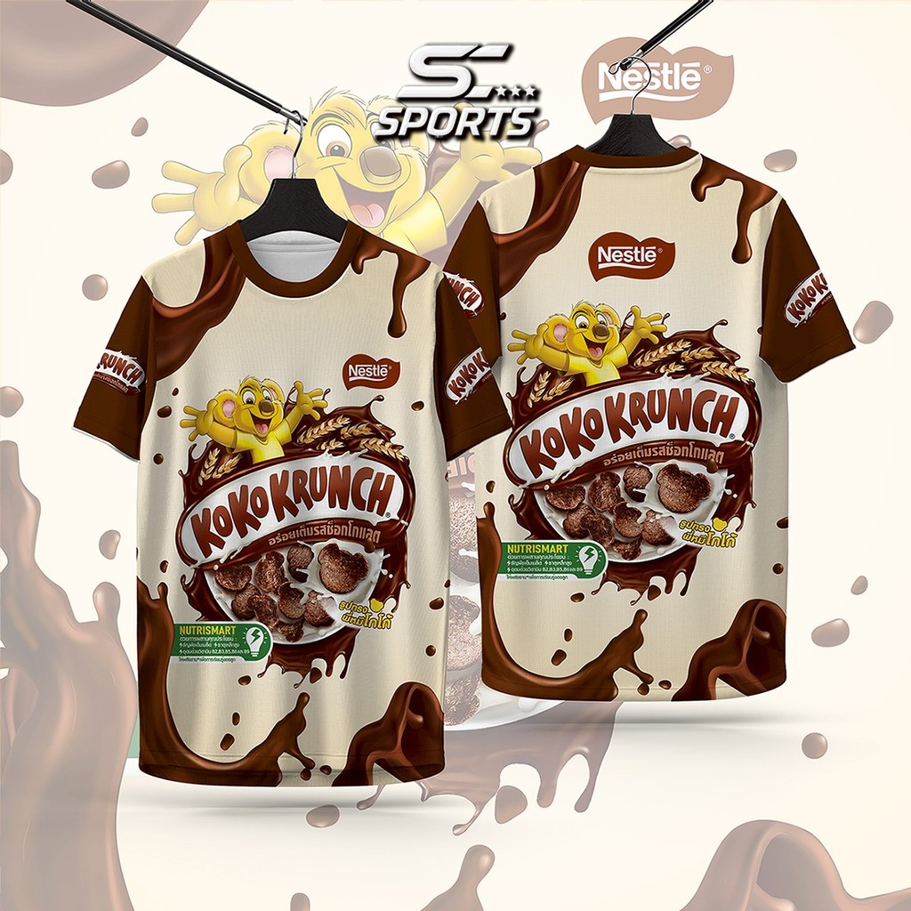 เสื้อพิมพ์ลาย เสื้อกีฬา ลายโกโก้คั้น งานจริงสวย สีสด คมชัด หนา145g นุ่ม ลื่น ใส่สบาย รับประกัน