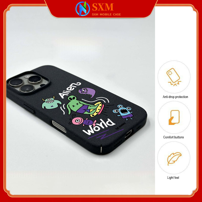 IPone16ProMax Alien Invasion Frosted Sand เคสโทรศัพท์แบบรวมทุกอย่างสําหรับ iPone16/15/14/13