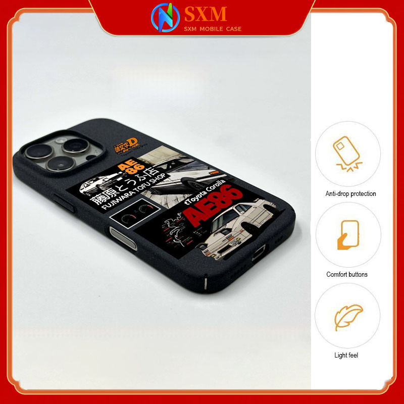 IPone16ProMax Initial D Frosted Stone Sand เคสโทรศัพท์แบบรวมทุกอย่างสําหรับ iPone16/15/14/13