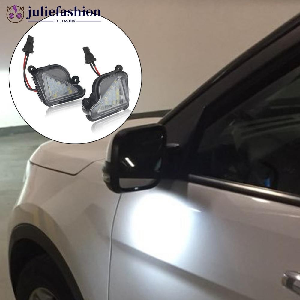 JULIEFASHION 2 ชิ้น LED รถด้านหน้าภายใต้กระจกมองข้างโคมไฟ Puddle สําหรับ Skoda Octavia 3 2 5E 1Z 200
