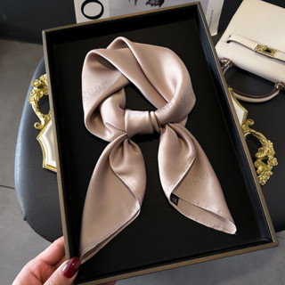 ผ้าพันคอไหมสีทึบสำหรับผู้หญิง แบบอเนกประสงค์และบางเบานำเข้าร…