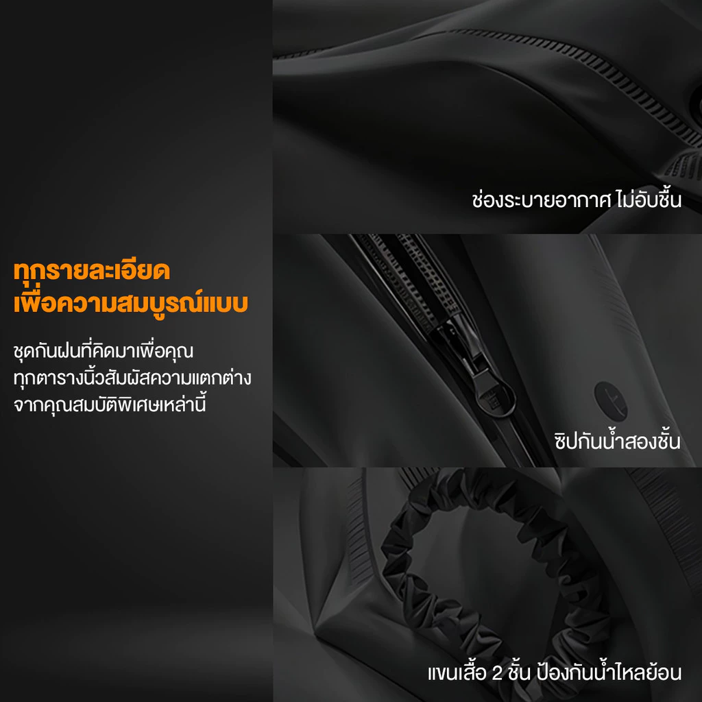 Agate ชุดเสื้อกันฝนแยกชิ้น ผ้าหนากันน้ำ thumbnail 9