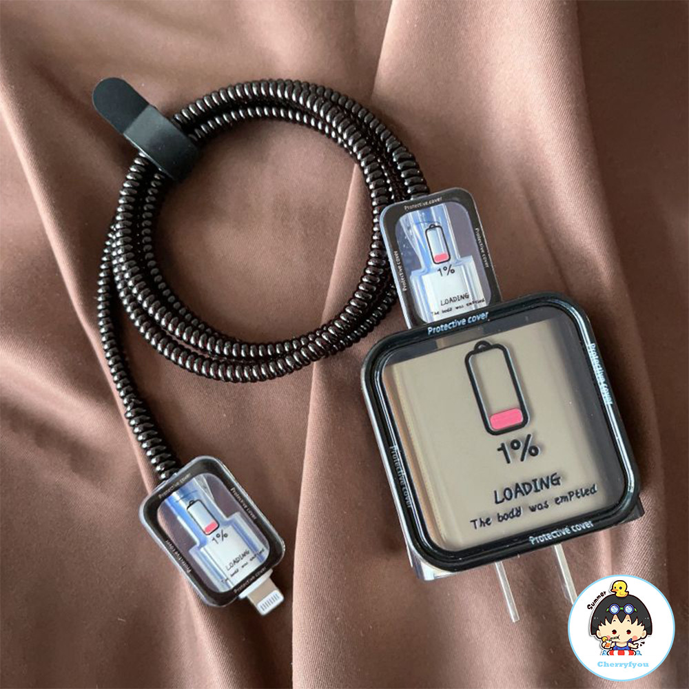 ตลกไฟฟ้าภาพ Graffiti ซิลิโคน Charger เคสป้องกันสําหรับ IPhone 11 12 13 14 18W-20W Fast Charge ป้องกัน Charger ฝาครอบแขน