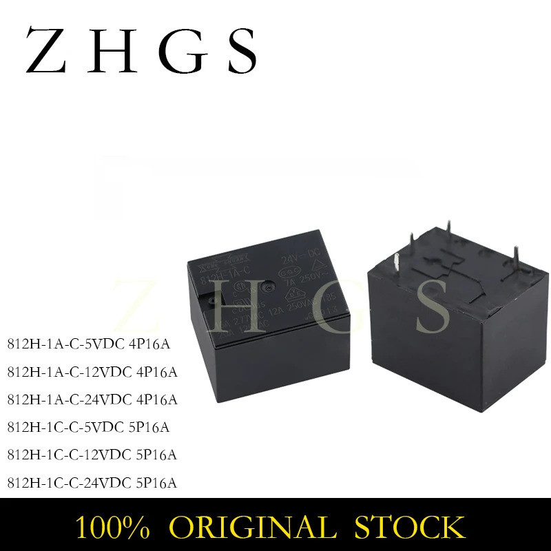 5PCS 812H-1A-C-5VDC 812H-1C-C-12VDC 812H 1A 1C C 5VDC 12VDC 24VDC 4P 5P 16A รีเลย์
