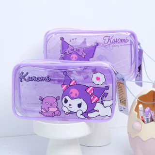 Sanrio - กระเป๋าดินสอ กระเป๋าเครื่องสำอาจ ลายการ์ตูน สีใส PVC กันน้ำ ลายน่ารัก - ลิขสิทธิ์แท้