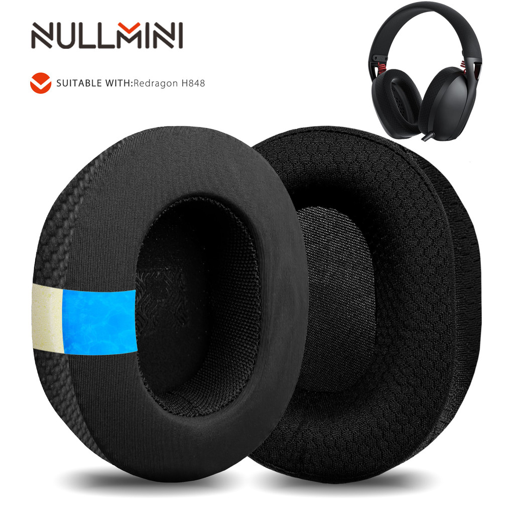 Nullmini เปลี่ยนแผ่นรองหูฟังสําหรับ Redragon H848 หูฟัง Cooling Gel แผ่นรองหูฟังเบาะ Earmuffs ปลอกแข