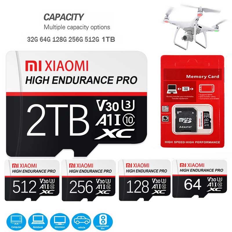 Micro TF SD Card class10 SD การ์ดหน่วยความจํา 2TB 128GB 1TB 512GB 256GB U3 V30 หน่วยความจําขนาดใหญ่แ