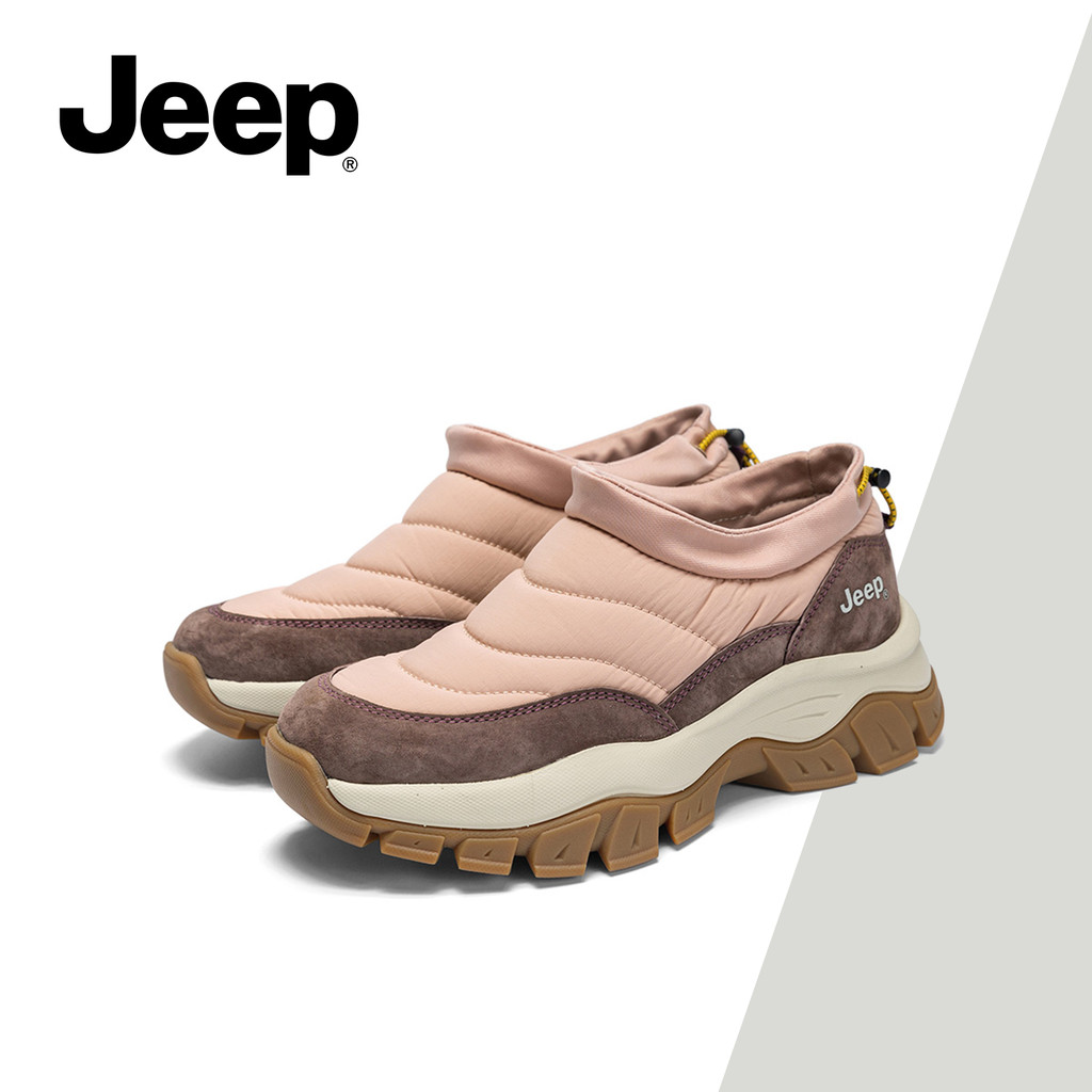 Jeep Jeep รองเท้าผู้หญิงรองเท้าผ้าฝ้ายลําลองใหม่ฤดูใบไม้ร่วงฤดูหนาว Dopamine หนา Soled Soft-Soled Li