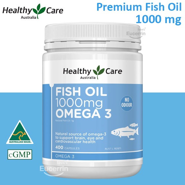 < พร้อมส่ง > Healthy Care Fish Oil 1000 mg 400 Capsules น้ำมันปลา บำรุงสมอง บำรุงหัวใจ โอเมก้า 3