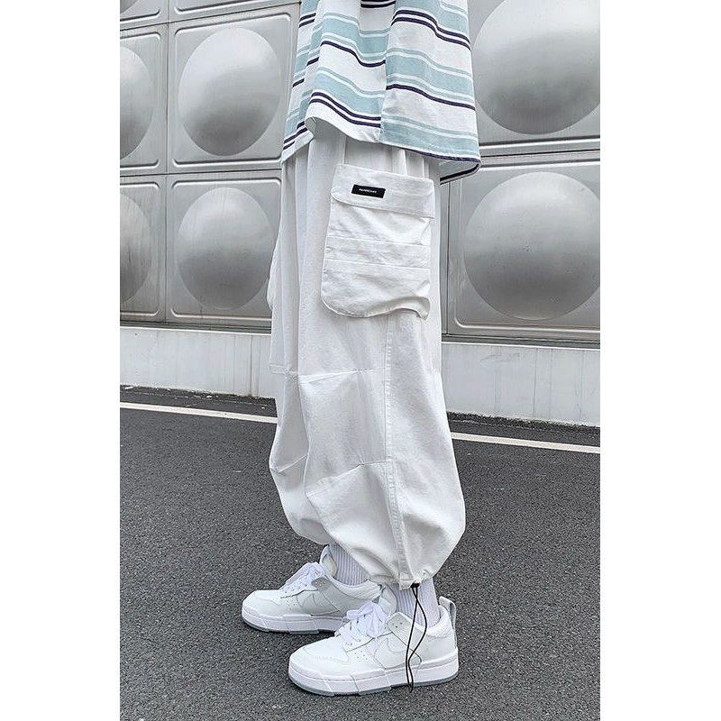 裤子女夏新款百搭潮流韩版时尚春宽松显大码高腰脚外套美式工裤装กางเกงสําหรับผู้หญิงในฤดูใบไม้ผลิและฤดูร้อนอเนกประสงค์และอินเทรนด์หลวม