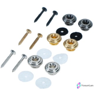 YosunLan] ตัวล็อคสายกีตาร์เห็ด 1 คู่พร้อมสกรูยึดใหม่